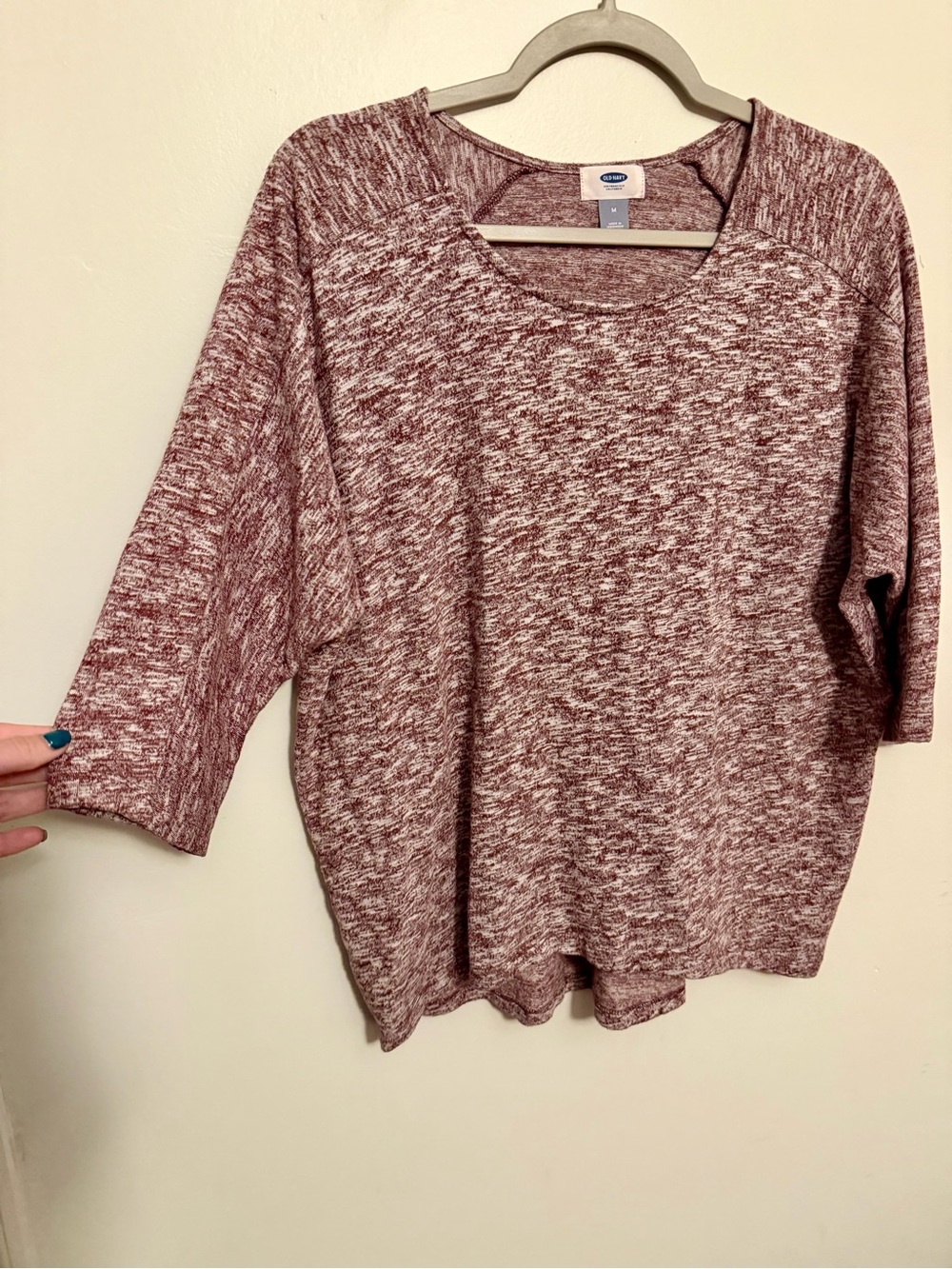 Old Navy Women's Marled Knit Scoop Neck Top - Burgundy